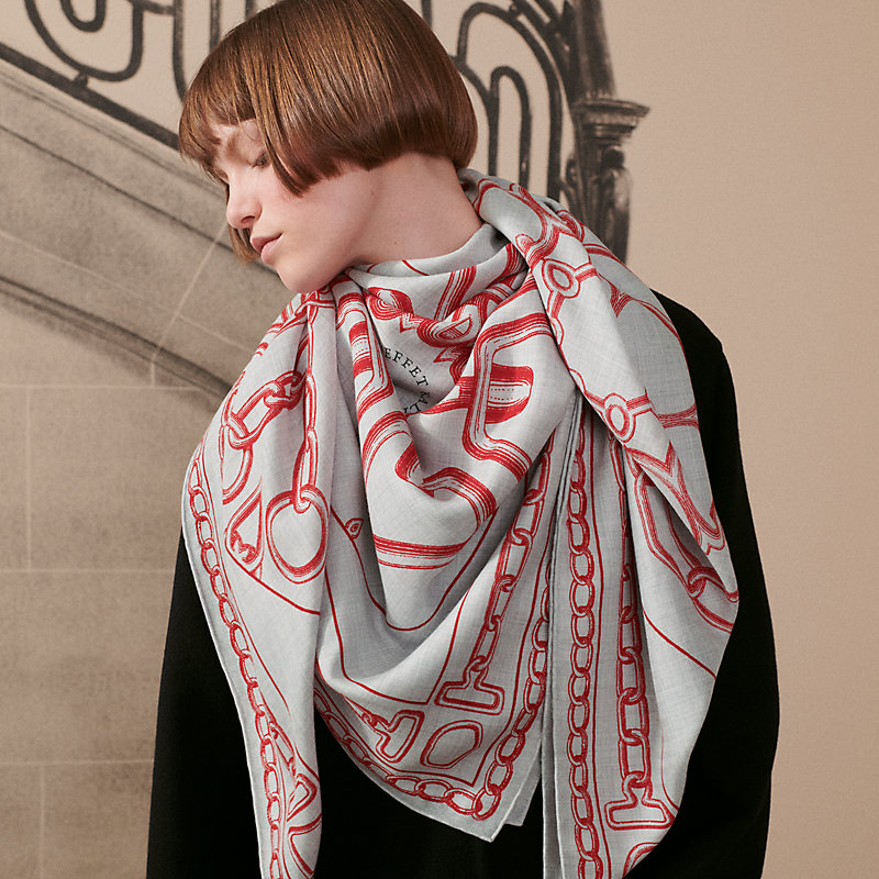 Effet Kaleidoscope shawl 140 - Red | Hermès USA